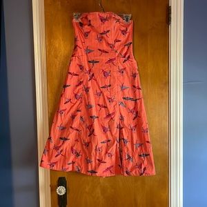 Free People birds of fancy strapless smocked dress with pockets